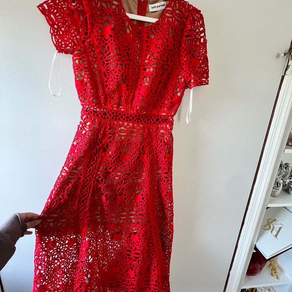 Self-Portrait Red long dress
